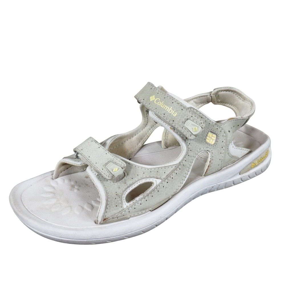 Columbia Sun Trax Women's 7 Gray Leather‎ Sport Sandals Comfort Casual